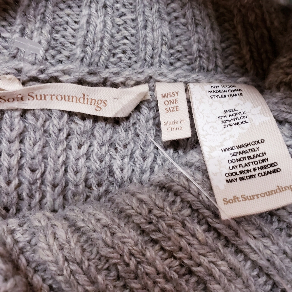 Soft Surroundings Grey Hudson Pullover NWT Poncho - Picture 7 of 13